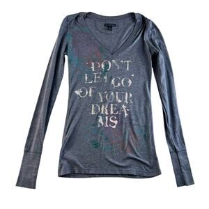 American Eagle Woman’s XS Fitted T-Shirt Top V-Neck Bella Swan Y2K Coquette